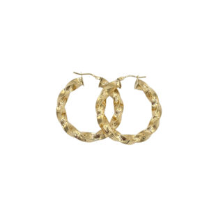 Kroucené kruhové náušnice s rytým vzorem