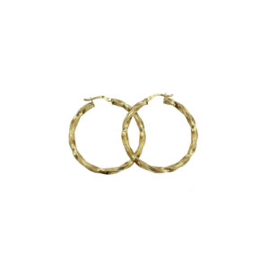 Zlaté kroucené kruhové náušnice - velké
