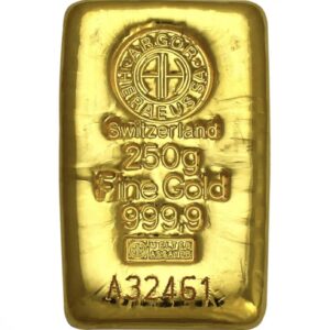 250g Argor Heraeus SA Švýcarsko Investiční zlatý slitek