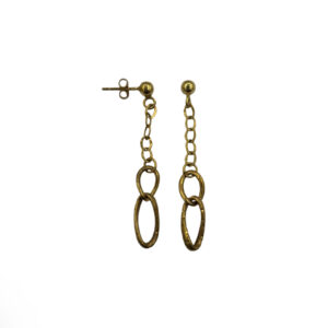 Řetízkové náušnice se zlatými oválky