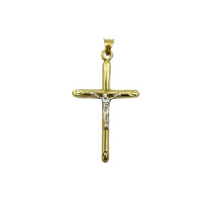 Kříž ze žlutého a bílého zlata