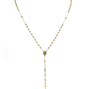 Zlatý náhrdelník růženec s křížkem