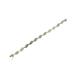 Dvoubarevný zlatý náramek s oválnými články