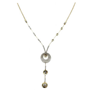 Zlatý náhrdelník se zirkony v závěsu