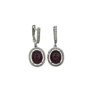 Luxusní náušnice s almandiny a zirkony